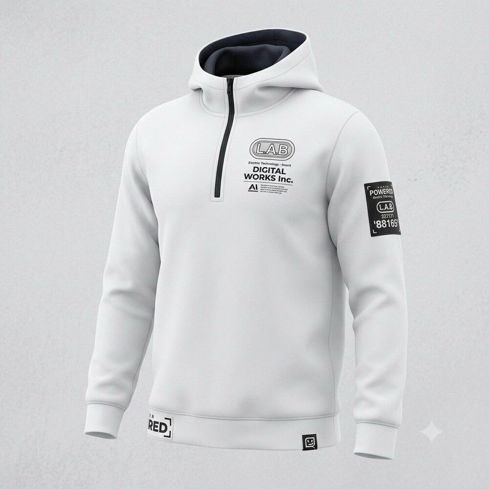 Original Marines Super Powered AI Digital Works Quarter Zip Hoodie Boys 13/14 L